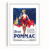 Vintage Pommac Poster – Retro Fruit Drink Ad Art with Dancer