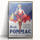 Vintage Pommac Poster – Retro Fruit Drink Ad Art with Dancer