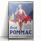 Vintage Pommac Poster – Retro Fruit Drink Ad Art with Dancer