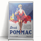 Vintage Pommac Poster – Retro Fruit Drink Ad Art with Dancer