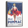 Vintage Pommac Poster – Retro Fruit Drink Ad Art with Dancer