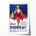 Vintage Pommac Poster – Retro Fruit Drink Ad Art with Dancer