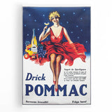 Vintage Pommac Poster – Retro Fruit Drink Ad Art with Dancer