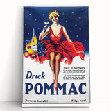 Vintage Pommac Poster – Retro Fruit Drink Ad Art with Dancer