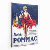Vintage Pommac Poster – Retro Fruit Drink Ad Art with Dancer