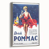 Vintage Pommac Poster – Retro Fruit Drink Ad Art with Dancer