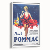 Vintage Pommac Poster – Retro Fruit Drink Ad Art with Dancer