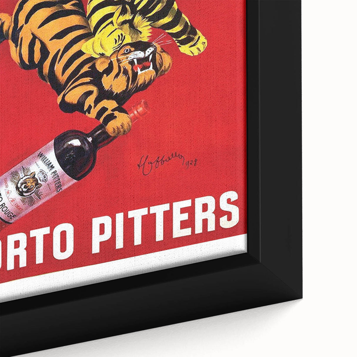 Vintage Porto Pitters Poster – Retro Wine Ad with Playful Tigers