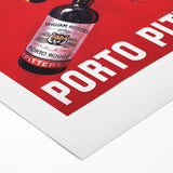 Vintage Porto Pitters Poster – Retro Wine Ad with Playful Tigers