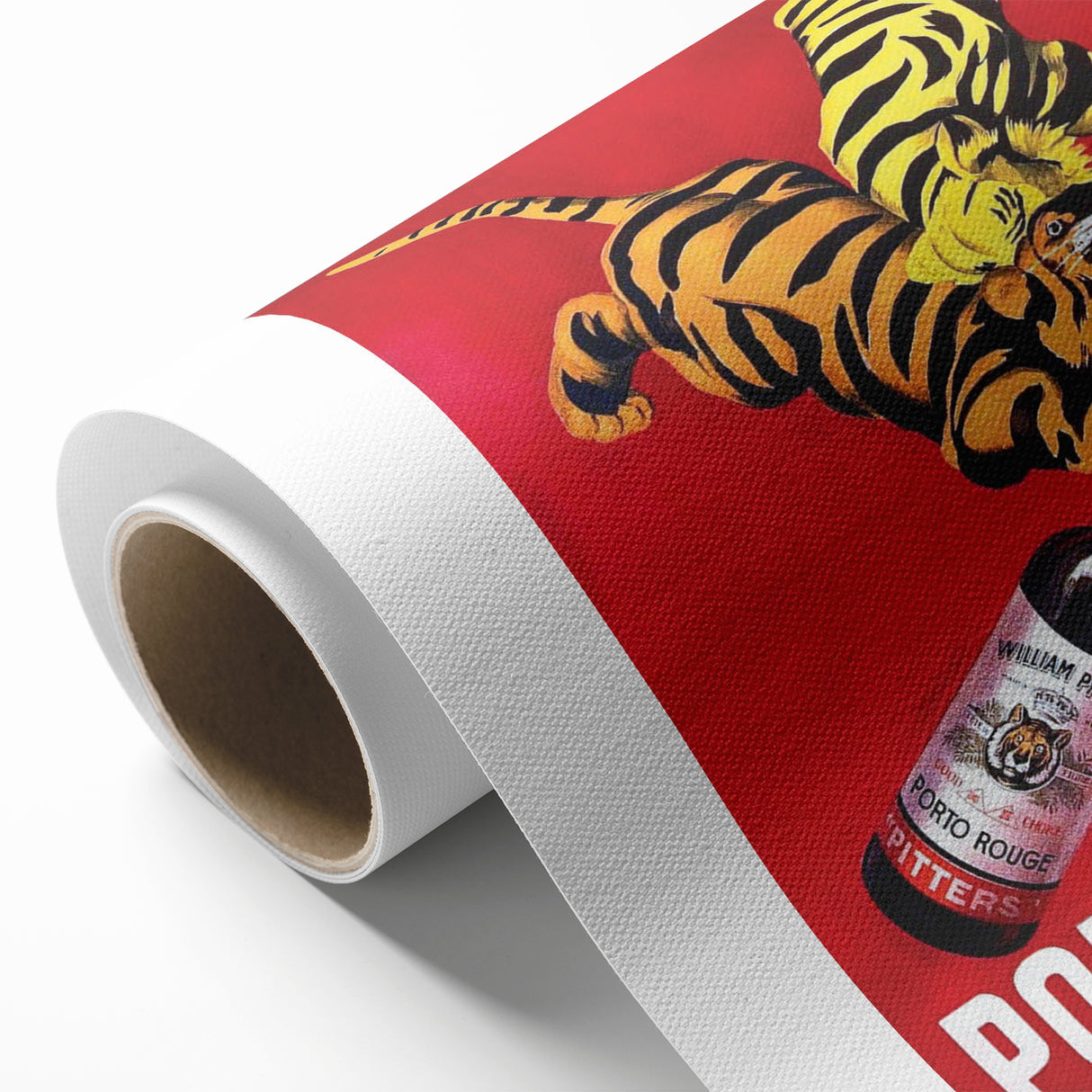 Vintage Porto Pitters Poster – Retro Wine Ad with Playful Tigers