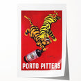 Vintage Porto Pitters Poster – Retro Wine Ad with Playful Tigers