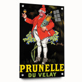 Vintage Prunelle du Velay Poster – Retro Drink Ad with Cheerful Character