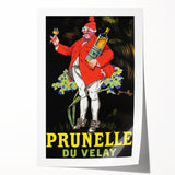 Vintage Prunelle du Velay Poster – Retro Drink Ad with Cheerful Character