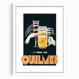Vintage Quilmes Poster – Retro Beer and Cocktail Ad Art
