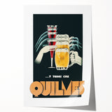 Vintage Quilmes Poster – Retro Beer and Cocktail Ad Art