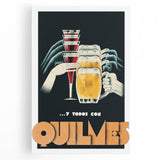 Vintage Quilmes Poster – Retro Beer and Cocktail Ad Art