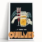Vintage Quilmes Poster – Retro Beer and Cocktail Ad Art