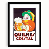 Vintage Quilmes Cristal Poster – Retro Beer Ad with Cheerful Character