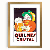 Vintage Quilmes Cristal Poster – Retro Beer Ad with Cheerful Character