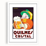 Vintage Quilmes Cristal Poster – Retro Beer Ad with Cheerful Character
