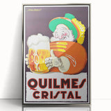 Vintage Quilmes Cristal Poster – Retro Beer Ad with Cheerful Character