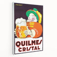 Vintage Quilmes Cristal Poster – Retro Beer Ad with Cheerful Character