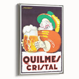 Vintage Quilmes Cristal Poster – Retro Beer Ad with Cheerful Character