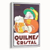 Vintage Quilmes Cristal Poster – Retro Beer Ad with Cheerful Character