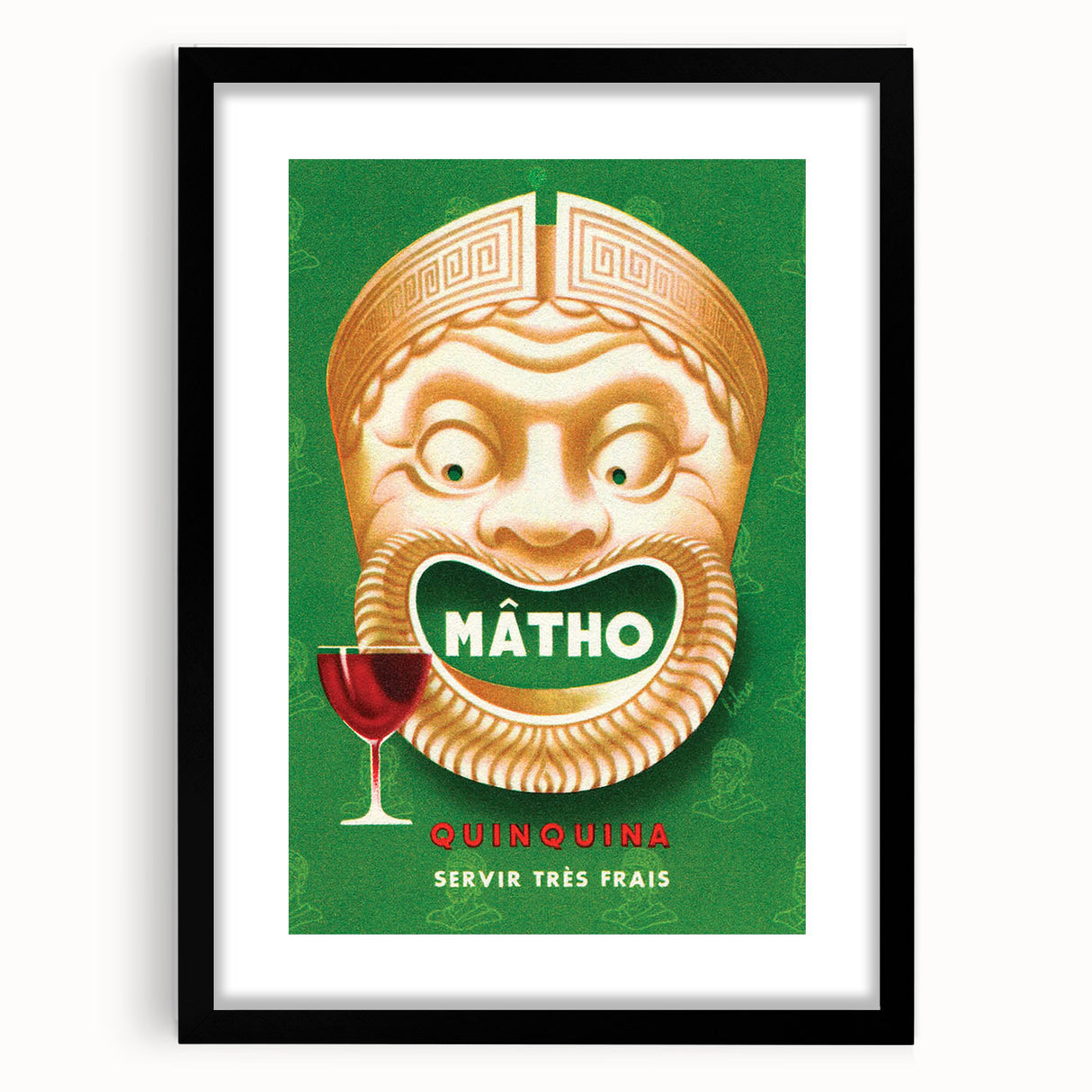 Vintage Mâtho Quinquina Poster – Retro Drink Ad with Bold Design