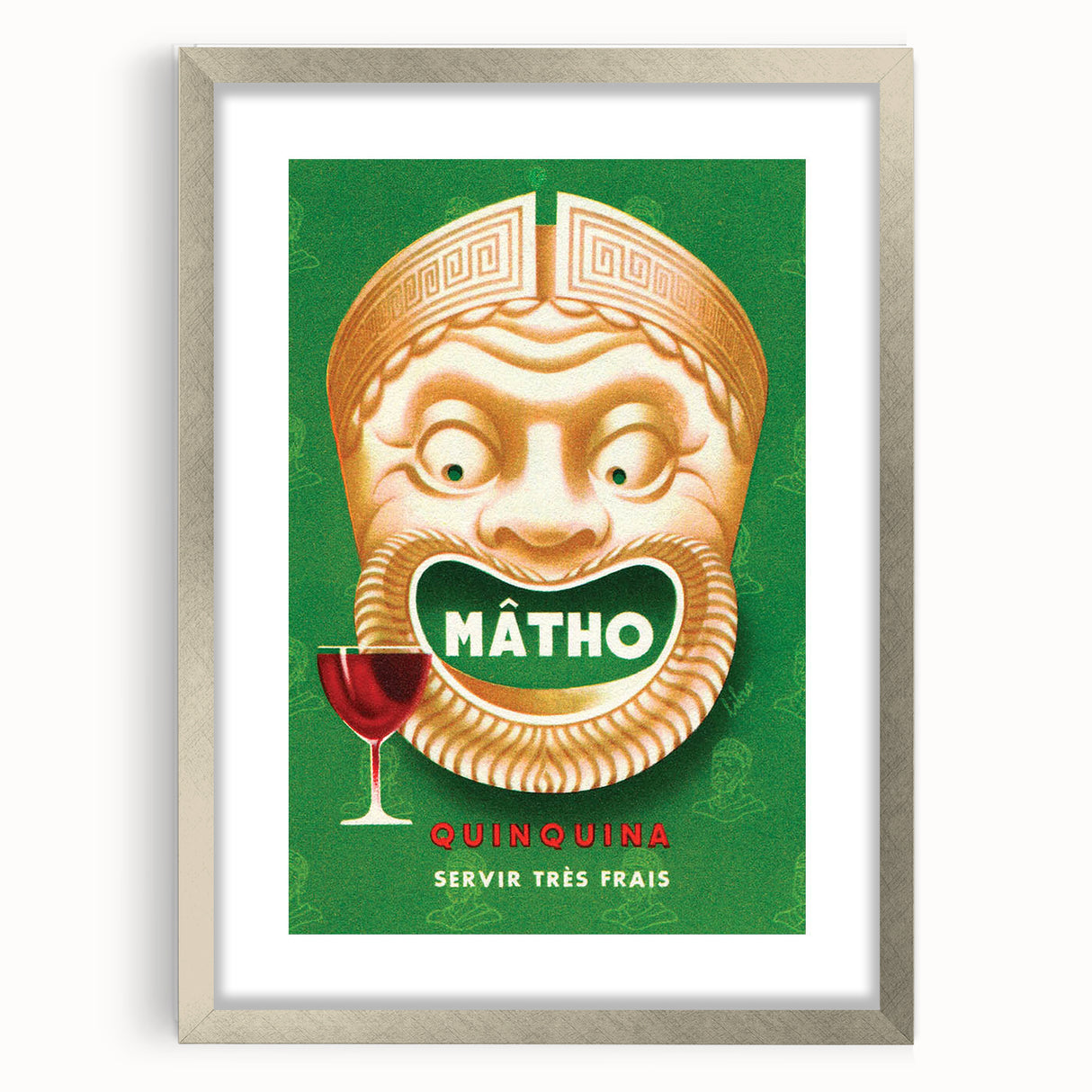 Vintage Mâtho Quinquina Poster – Retro Drink Ad with Bold Design