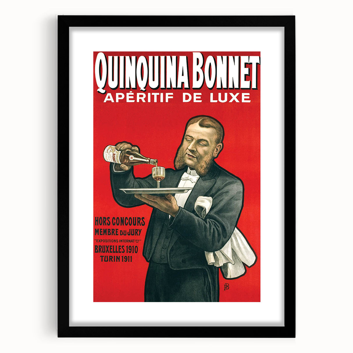 Vintage Quinquina Bonnet Poster – Retro Aperitif Ad with Elegant Design