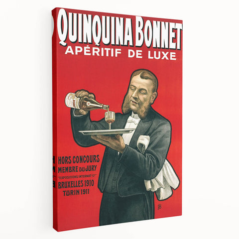 Vintage Quinquina Bonnet Poster – Retro Aperitif Ad with Elegant Design