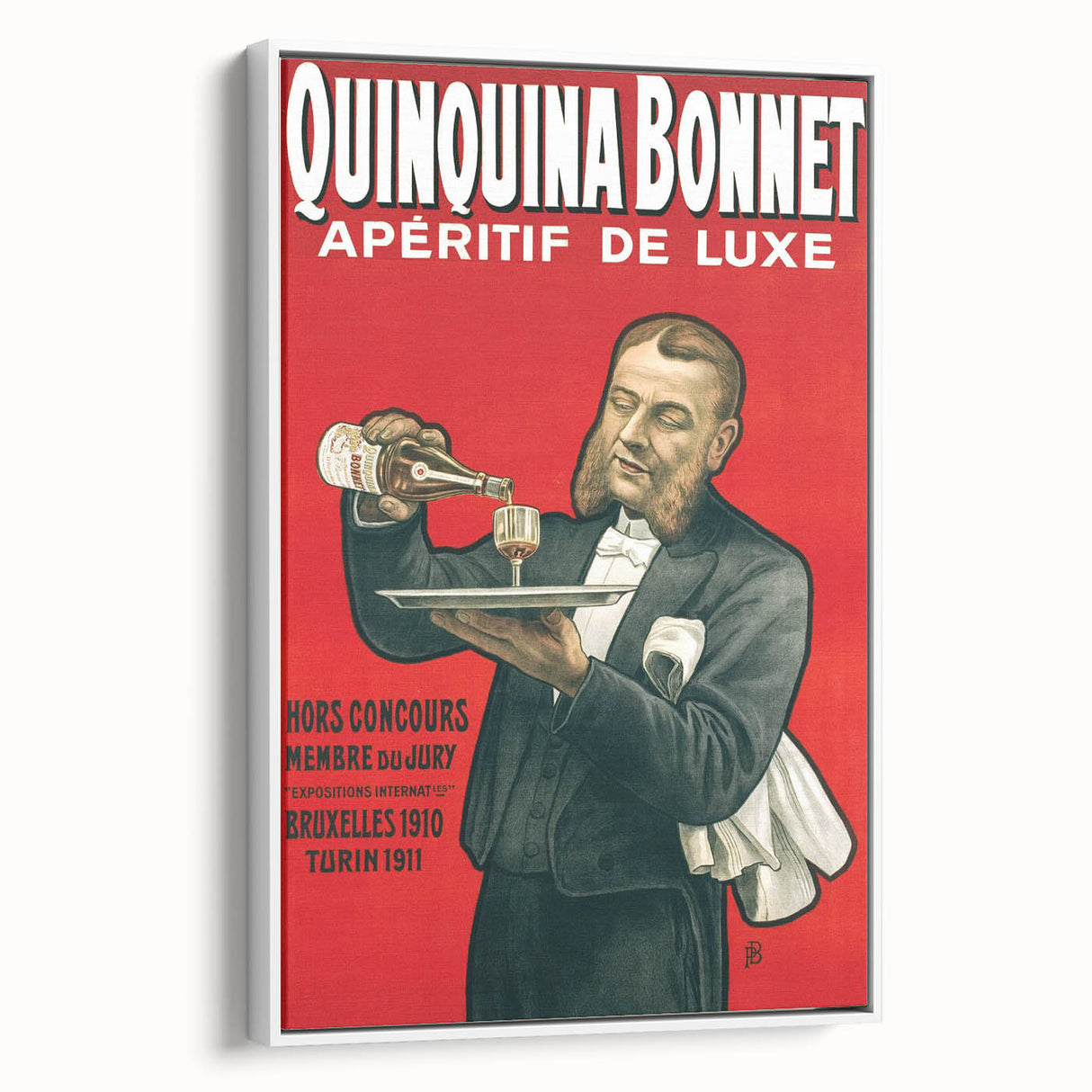 Vintage Quinquina Bonnet Poster – Retro Aperitif Ad with Elegant Design