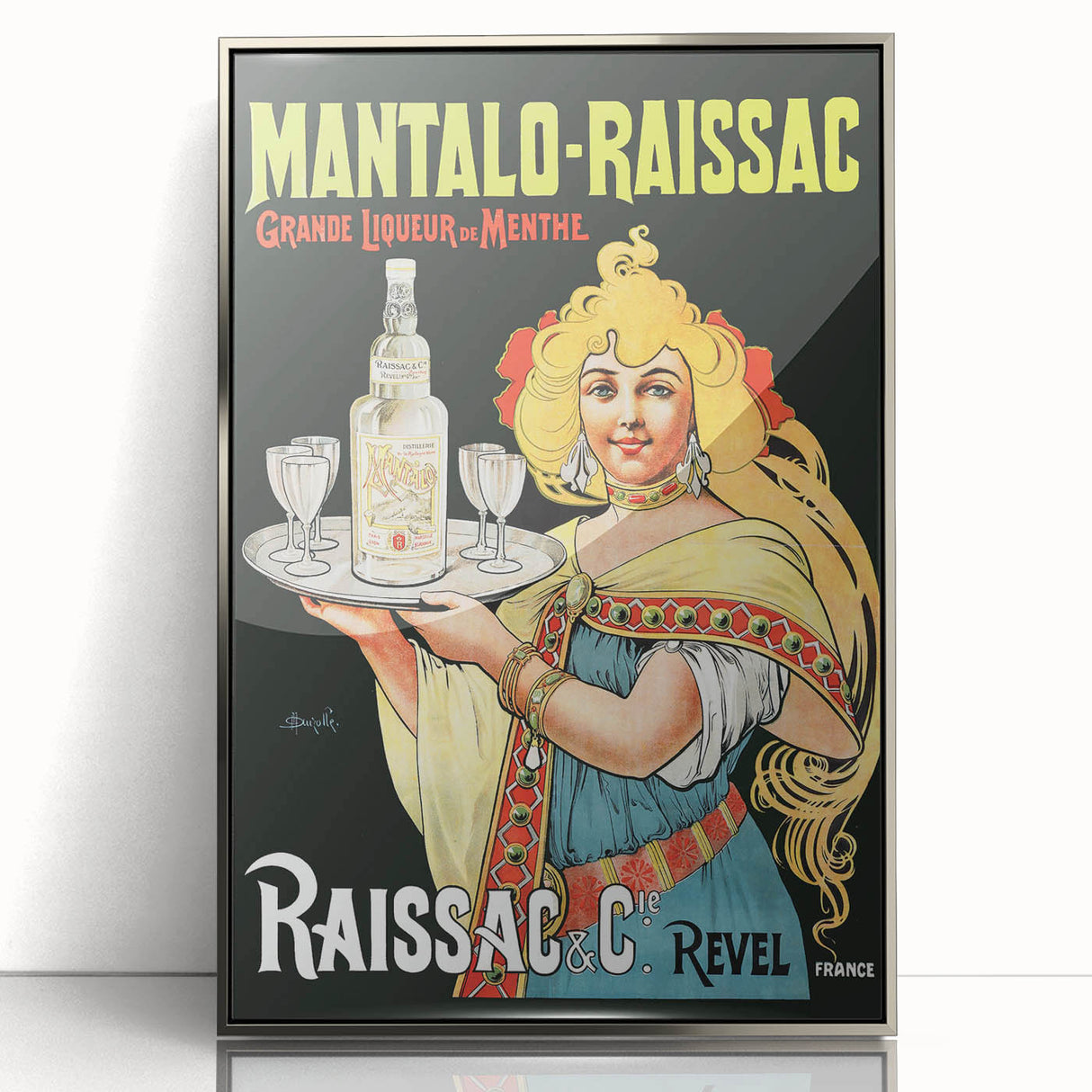 Vintage Mantalo-Raissac Poster – Retro Mint Liqueur Ad Art