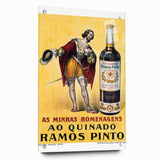 Vintage Quinado Ramos Pinto Poster – Retro Liqueur Ad with Nobleman