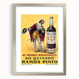 Vintage Quinado Ramos Pinto Poster – Retro Liqueur Ad with Nobleman