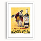 Vintage Quinado Ramos Pinto Poster – Retro Liqueur Ad with Nobleman