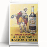 Vintage Quinado Ramos Pinto Poster – Retro Liqueur Ad with Nobleman