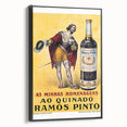 Vintage Quinado Ramos Pinto Poster – Retro Liqueur Ad with Nobleman