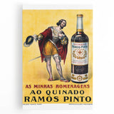 Vintage Quinado Ramos Pinto Poster – Retro Liqueur Ad with Nobleman