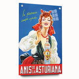 Anís de la Asturiana Poster: Retro Spanish Liquor Advertisement