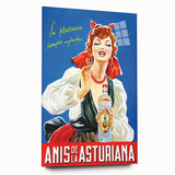 Anís de la Asturiana Poster: Retro Spanish Liquor Advertisement
