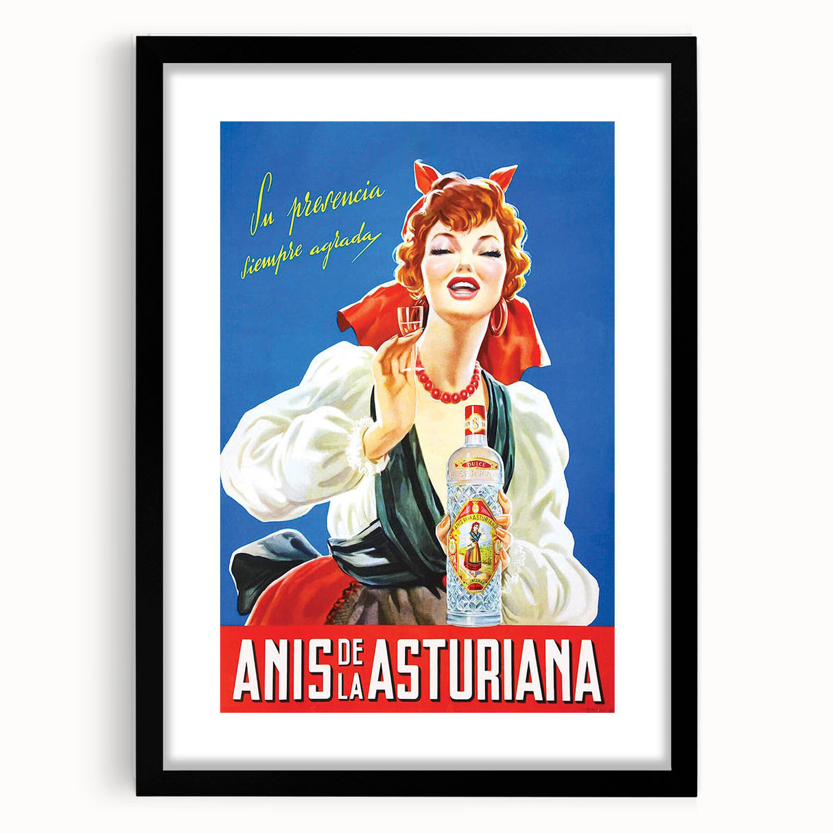 Anís de la Asturiana Poster: Retro Spanish Liquor Advertisement