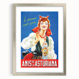 Anís de la Asturiana Poster: Retro Spanish Liquor Advertisement