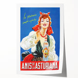 Anís de la Asturiana Poster: Retro Spanish Liquor Advertisement