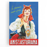 Anís de la Asturiana Poster: Retro Spanish Liquor Advertisement