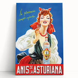 Anís de la Asturiana Poster: Retro Spanish Liquor Advertisement