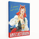Anís de la Asturiana Poster: Retro Spanish Liquor Advertisement