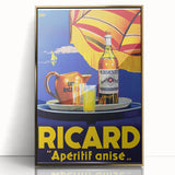 Vintage Ricard Apéritif Poster – Retro Summer Drink Ad with Bold Design