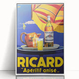 Vintage Ricard Apéritif Poster – Retro Summer Drink Ad with Bold Design